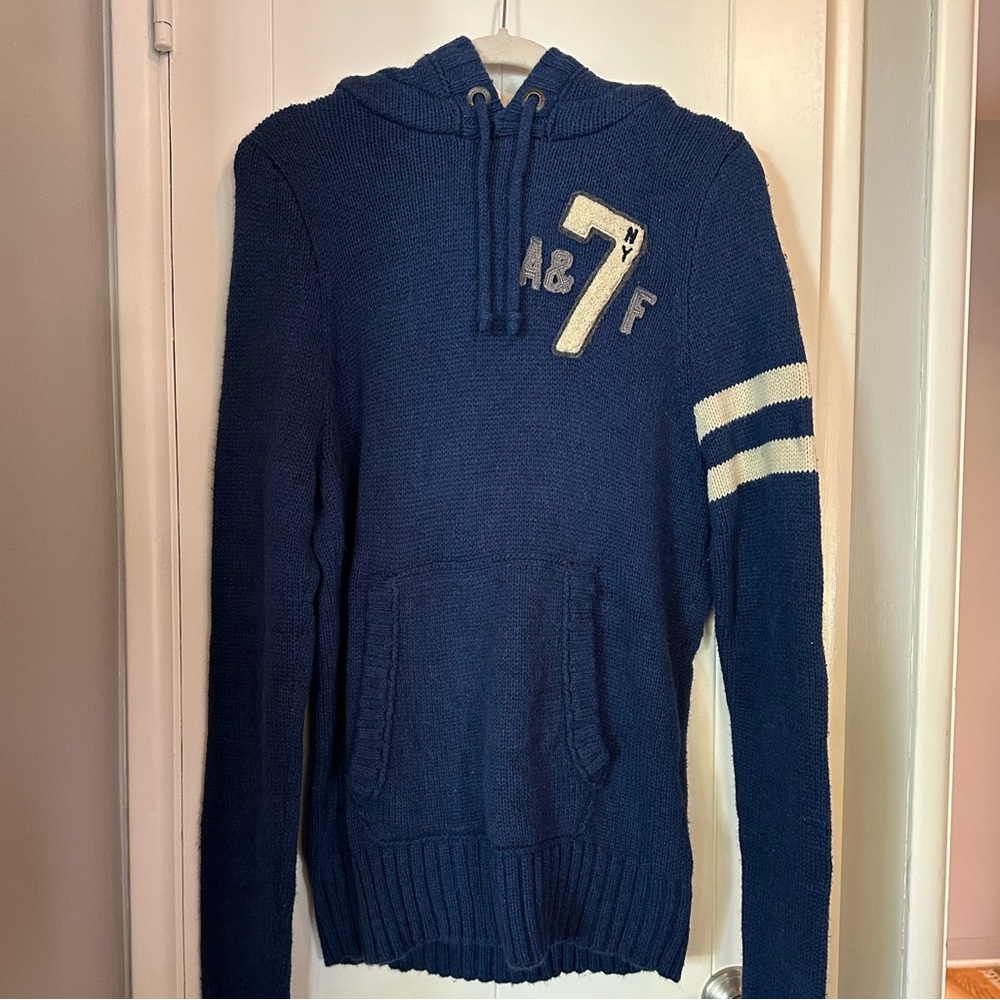 Super soft Abercrombie blue varsity hoodie sweater large